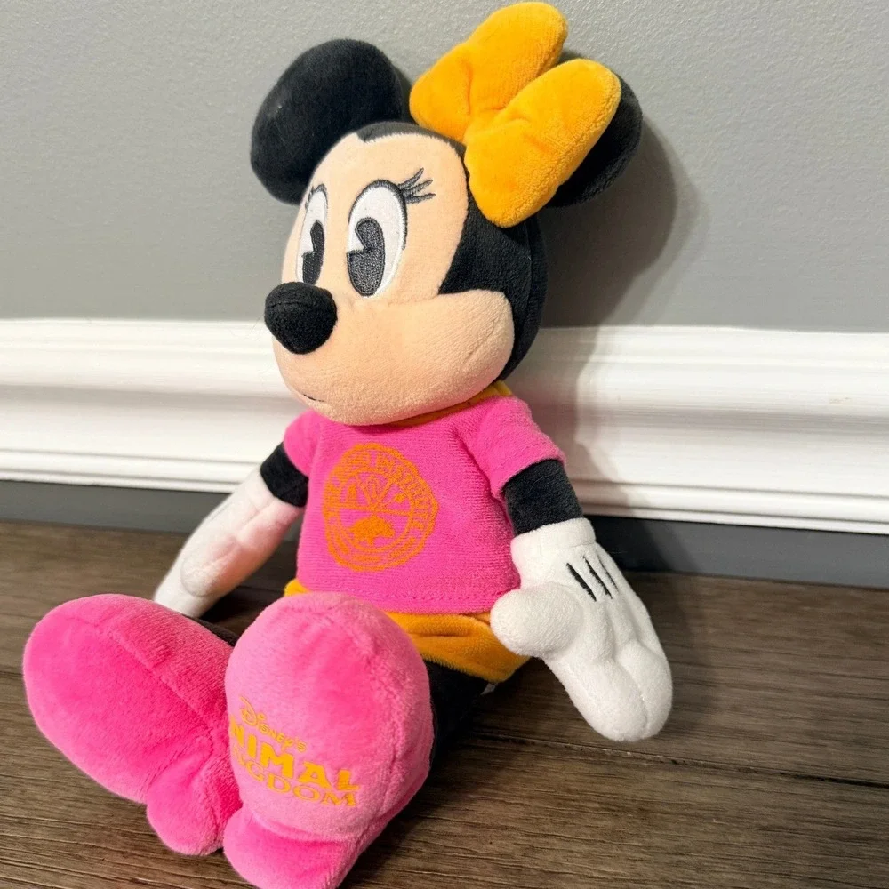 Disney Animal Kingdom Minnie Mouse‎ Plush Pink Safari Shirt Souvenir Toy
